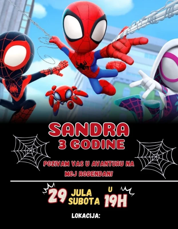 Spider misija – Pozivnica za rođendan