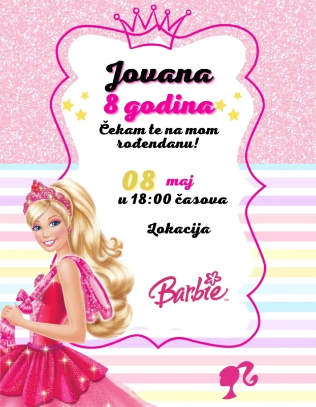 Šareni svet - Pozivnica Barbie