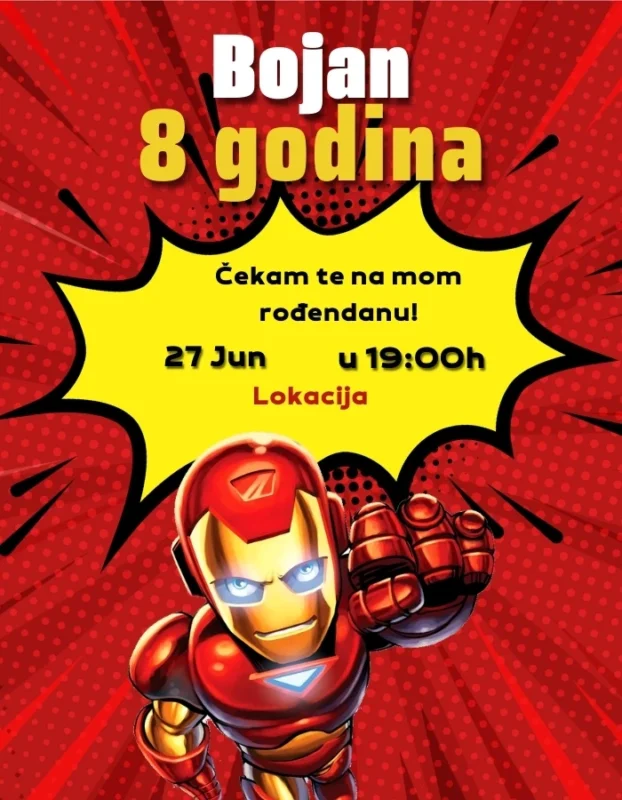 Superheroj u akciji - Pozivnica Iron Man