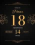 Pozivnica za klasičan crno-zlatni 18. rođendan